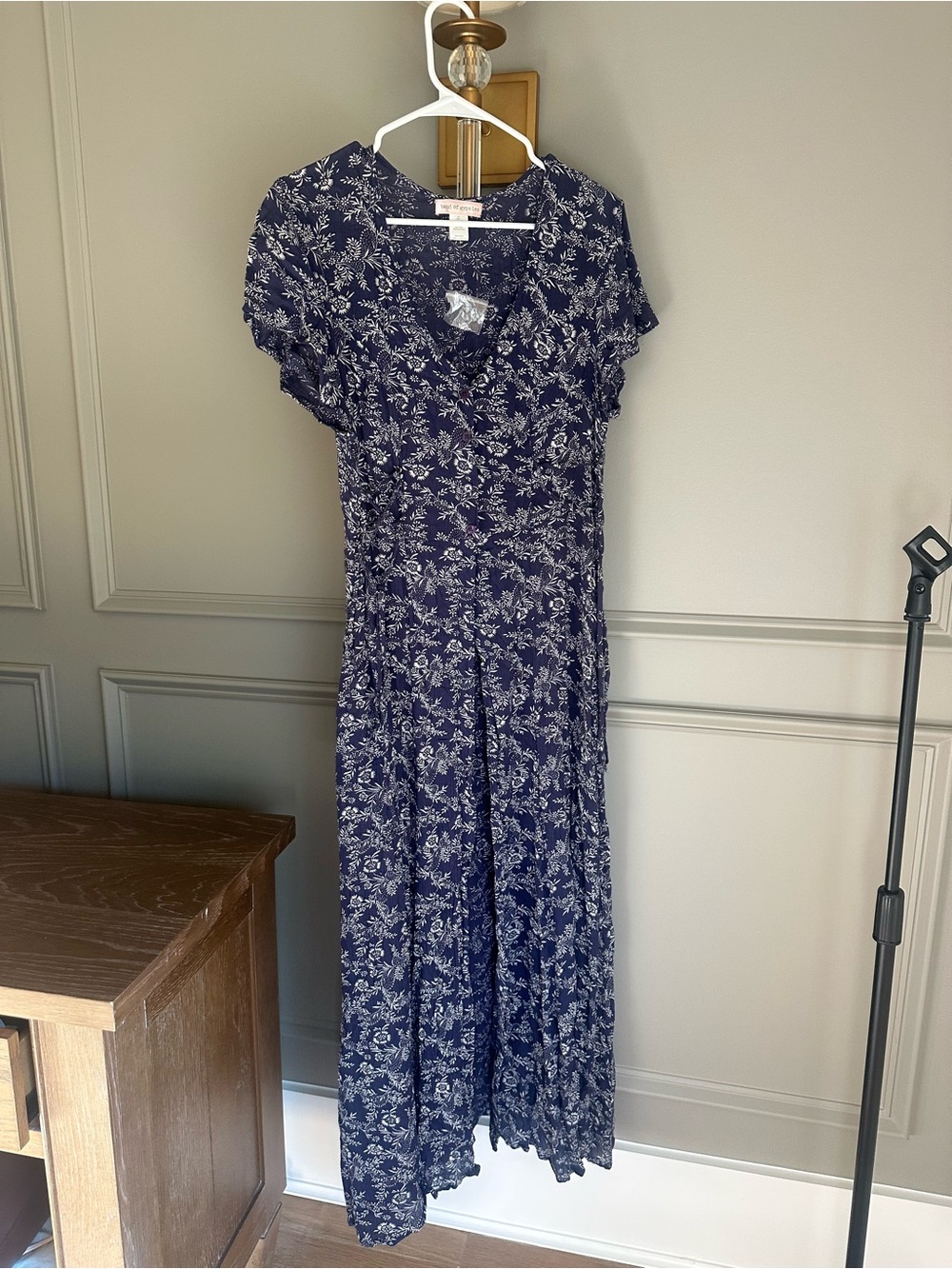 Band of Gypsies Navy and White Floral Maxi Tunic boho western festival